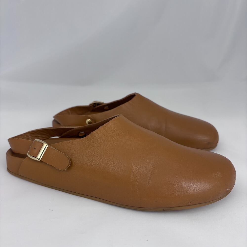 Beatrice Valenzuela Cajeta Clog Brown Leather Size 8 Made in California